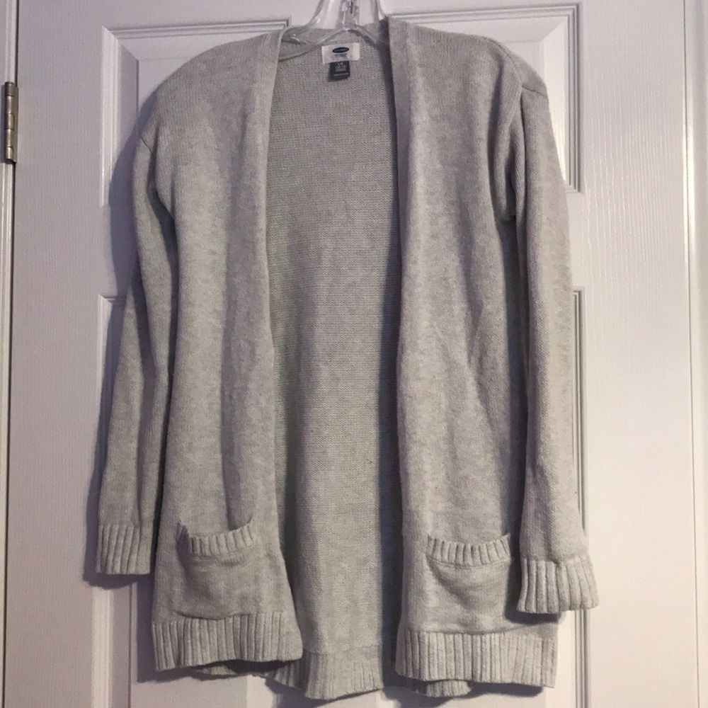 Gray long old navy open sweater